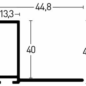 Alternative view of Profil 227 Eloxal svart matt