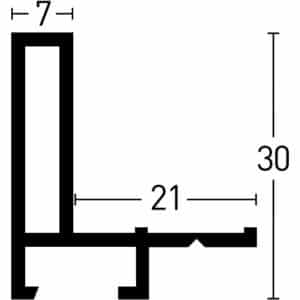 Alternative view of Profil 26 Eloxal svart med silver matt