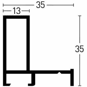 Profil 28 Eloxal svart med silver matt