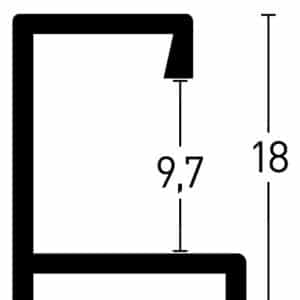 Alternative view of Profil 3 Eloxal svart blank